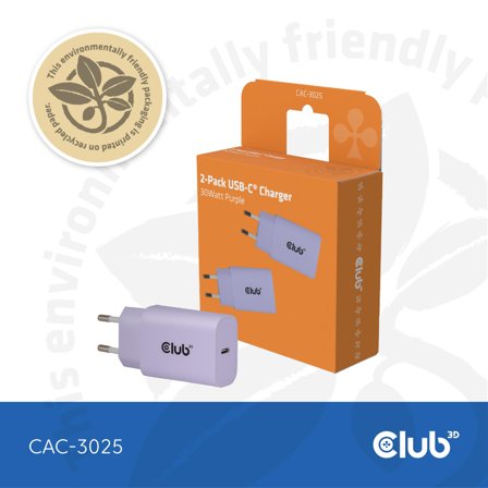 Club 3D 2-Pack Usb-C Charger 30Watt
