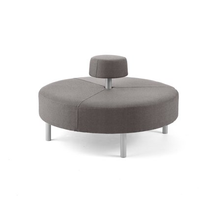 Hocker DOT mit runder Rückenlehne, Ø 1300 mm, Medley-Stoff, hellgrau