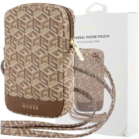Guess Zip GCube Bottom Stripe telefonveske - brun