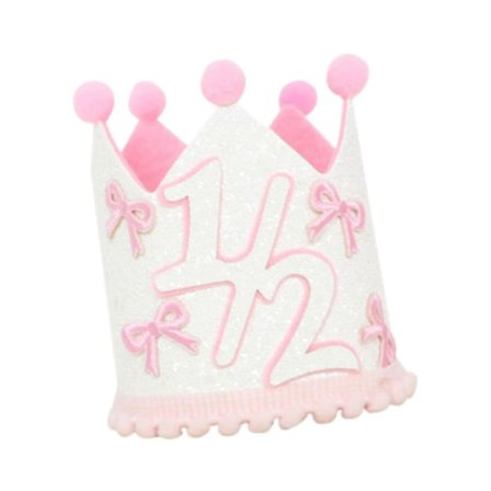 Flickor 1/2 Födelsedagshatt Dekorativ 6 Månader Babyshower Födelsedagsdekorationer