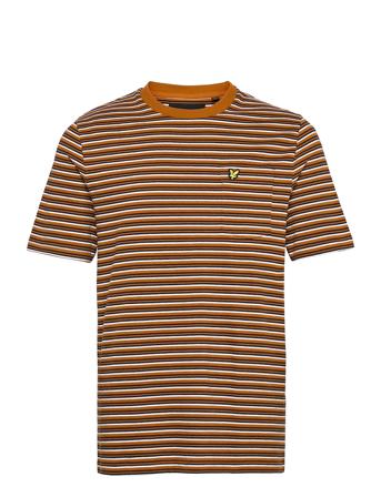 Brushed Stripe T-Shirt Brown Lyle & Scott