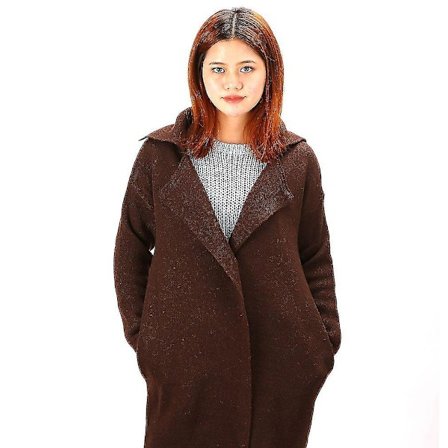 Kvinnors Imitationsmocka Knytband Långärmad Cardigan