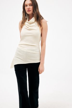 NA-KD Haut structuré à dos nu - - Crème - L