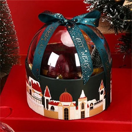 Jul Æbler Mousse Kage Dessert Kram Bande Plastik Transparent Slik Kasse Jule Gave