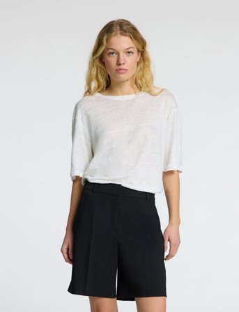 Selected Slfvilja Linen Ss Tee - White - S