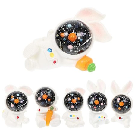 6 stk. Søte Astronaut Kaniner Figurer Romfarer Figurer Hage Landskap Håndverk Ornamenter