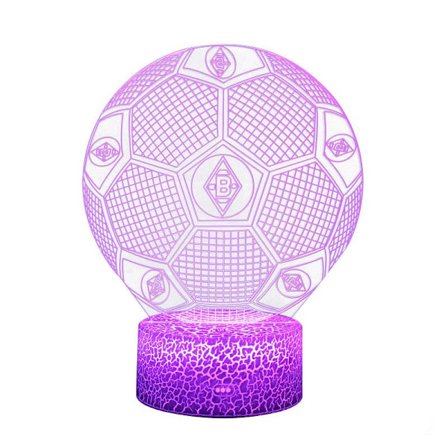 Fodboldklub logo 3D natlampe, LED syv-farvet touch fjernbetjening natlampe-FA-