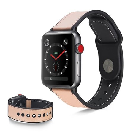 Apple Watch Series 6 / 5 44mm tyylikäs nahkakellon ranneke - Pinkki