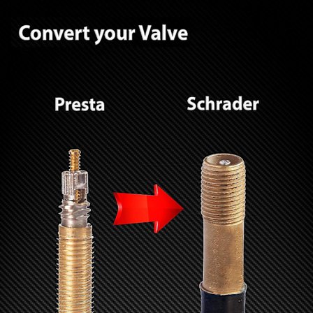 5-pakks sykkelpumpe adapter Presta-ventil adapter - Konverter Presta til Schrader - Fransk/britisk til USA - Blås opp dekk med standard