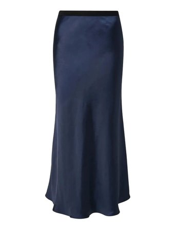 Cat Skirt Skirts Satin Skirts Navy Ida Sjöstedt