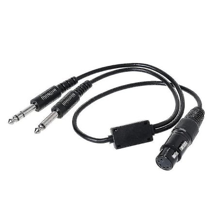 Sort Aviation Headset til Airbus Xlr til Ga (dobbelt stik) Pilot Headset Adapter