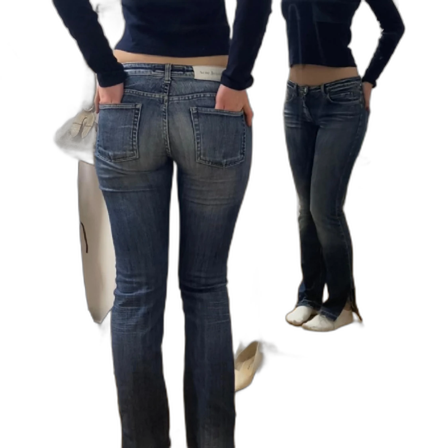 Mörkblå acne jeans