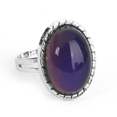 Generisk ring - Unisex fingerring - Humørfølsom ring - Oval fingerring