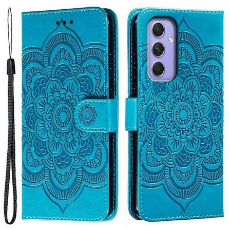 Samsung Galaxy A55 5G -kotelo PU-nahkaa Mandala-kuvioidulla lompakkopuhelinkotelolla