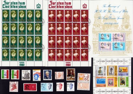 Berømte personer - Frimærkepakke - Stemplet