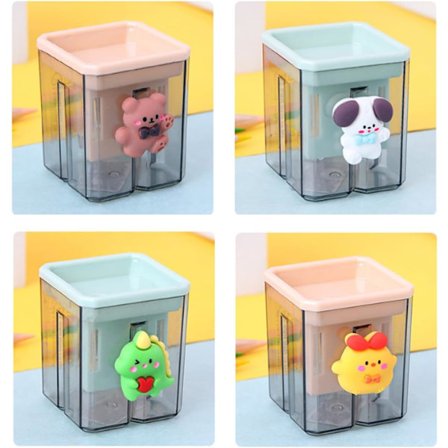 4-pak Blyantspidsere - Læbeblyant og Blyantspidser til Børn, Studerende, Kontor- og Skoleartikler, Kompakt og Bærbar (Assorteret C