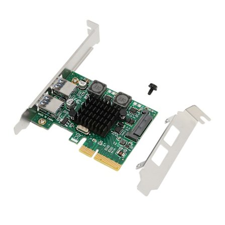 PCIe USB 3.1 Utvidelseskort 2 Porter 10 Gbps SATA Strøm for PC Hovedkort