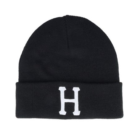HUF - Svart cuff Beanie - Forever Beanie Black Cuff @ Hatstore