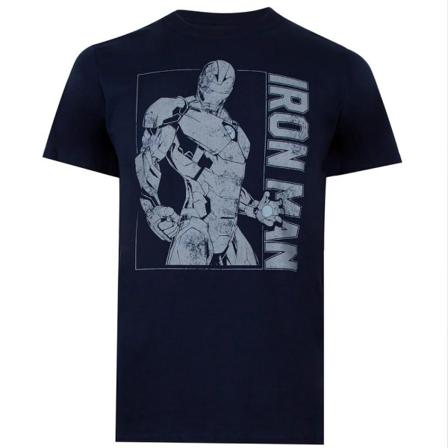 Iron Man Mörk T-shirt För Män M Marinblå