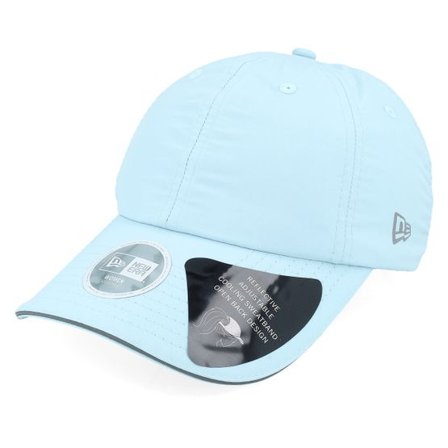 New Era - Blå unconstructed Keps - Womens Open Back Pony Tail Cap Pale Blue Dad Cap @ Hatstore