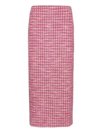 Houndstooth Tweed Skirt Pink Mango