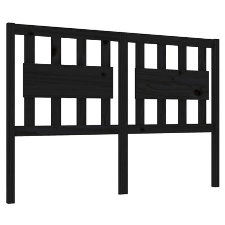 Vidaxl Sänggavel Svart 140,5x4x100 Cm Massiv Furu Svart