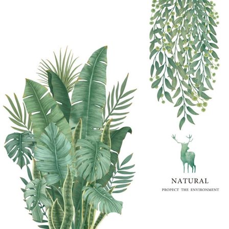 Muraalitarrat Seinätaide Huonekalutarrat Vihreä Kasvi PVC-tarra