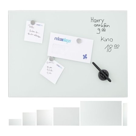 Magnettavla i vitt glas