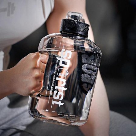Black Friday-erbjudanden: Vattenkopp med stor kapacitet, Ton Barrel Sport Fitness-flaska, Bärbar vattenkopp i plast med stor mage, Kompatibel med 