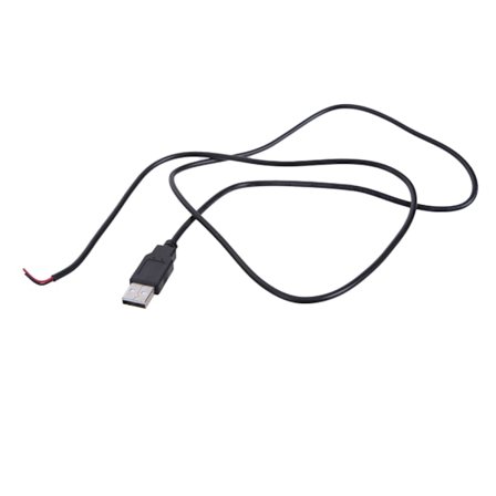 Strømforsyningskabel 22AWG USB hann ladekabel USB åpen ende kabel