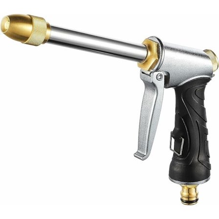 Pitkävartinen metallikastelupistooli, puutarhakastelupistooli, autonpesuun, kasvien kasteluun, lemmikkieläinten suihkutukseen