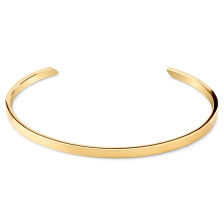 3 mm Matte Gold-Tone Adjustable Stainless Steel Cuff Bracelet for Men - Cuff bracelets