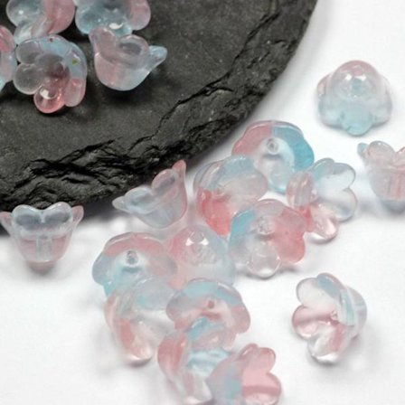 100 kpl Trumpetin jäljitelmähelmet Tähti-sydänhelmet LAKE BLUE&RED