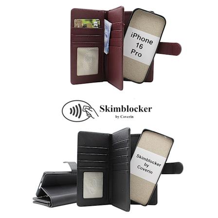 Skimblocker iPhone 16 Pro XL Magnet Plånboksfodral Mörkröd