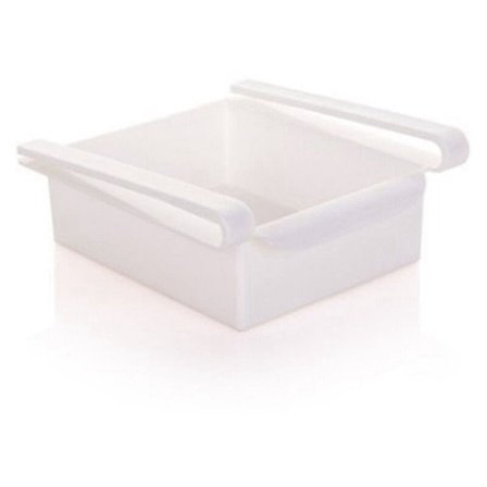 Slide fryser køleskab pladsbesparende opbevaringsboks arrangør holder hylde rack Ny.hvid