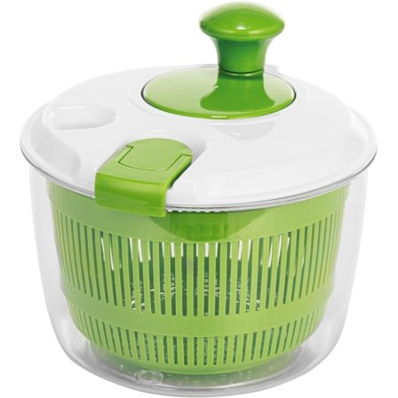 Salladsslunga, frukt- och grönsakstvätt med skål och nätkorg, grönsakstork