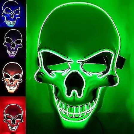 Halloween-naamio Led Light Up -asut Scary Mask Juhlatarvikkeille. Yellow