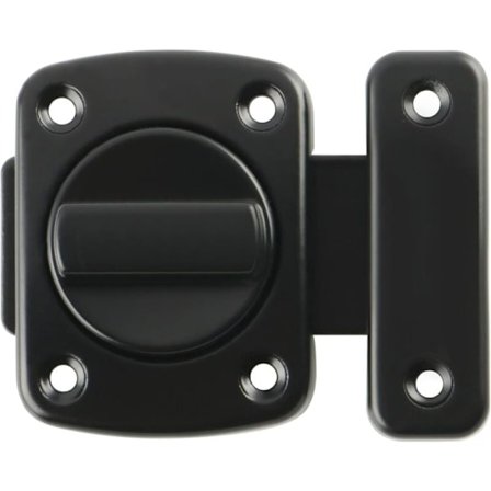 Dörrlås Roterande Dörrspärr Roterande Lås Dörrlås med 6 Bultar för Dörr, Fönster, Skåp och Trädgård, Matt Svart Metallfinish