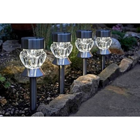 Crystal Glass Tag eller Solar Lamp, uppsättning av 4