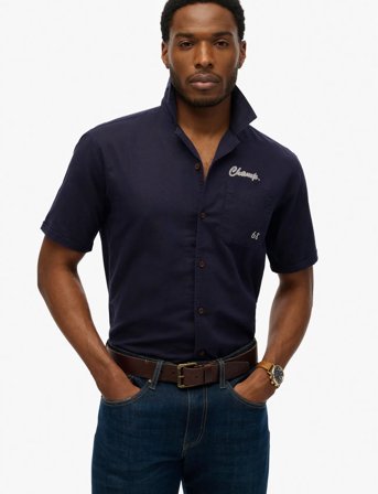 Superdry Merchant Resort Shirt - Navy - XL