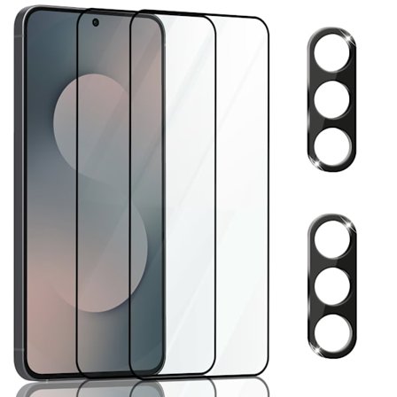 2-Pack Samsung S25 FE Skärmskydd & 2-Pack linsskydd - Härdat Glas 9H - Super kvalitet 3D
