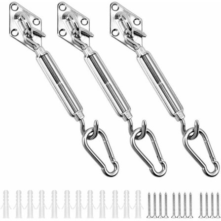 Festeanordning for trekantet solseil i rustfritt stål 304, festeanordning for solseil, monteringssett for solseil (4 stk.)