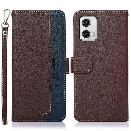 Motorola Moto G73 5G KHAZNEH Lompakko-puhelinote - Ruskea/Sininen Ruskea