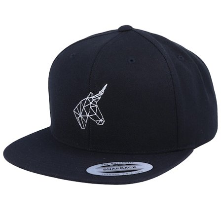 Unicorns - Black - snapback - Cap - Geometric Unicorn Black Snapback - Hatstore