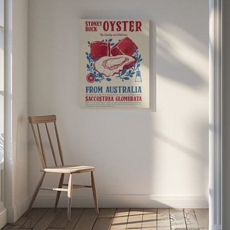 Oyster kitchen decor Canvastavla 30x40 cm