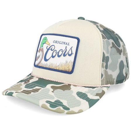 American Needle - Beige trucker Caps - Coors Mallard Foamy Camouflage/Beige A-Frame Trucker @ Hatstore