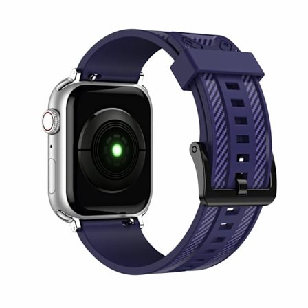 Apple Watch (45 mm) klockarmband i kolfiber och silikon - Blå