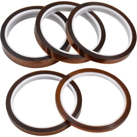 5 ruller med sublimeringstape, høytemperaturstape, isolasjonstape for varmepressing, kretser, ledninger og lodding