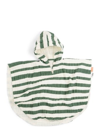 Done by Deer Bath Poncho Gots Stripes Green - Green - ONE SIZE.LENGTH:50CM