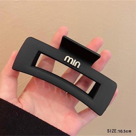 Solid sorte hårspænder Ny geometrisk skridsikker akryl Large